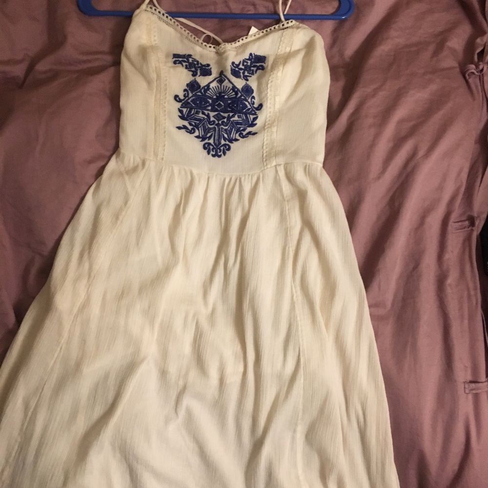 Hollister high low white dress